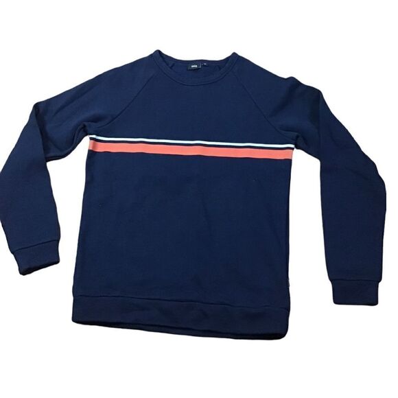 Onia Sweater Dave Raglan Sleeve Crew Neck Sweatshirt Deep Navy size Small - Picture 3 of 12
